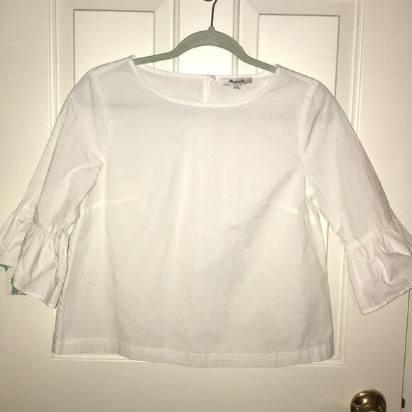 Madewell 3/4 puff sleeves blouse white xs - Picture 3 of 6